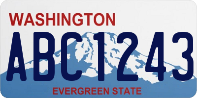 WA license plate ABC1243