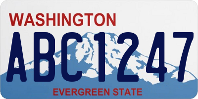WA license plate ABC1247