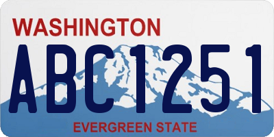 WA license plate ABC1251
