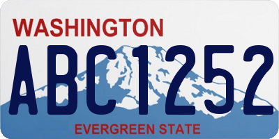 WA license plate ABC1252