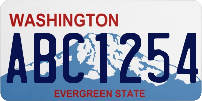 WA license plate ABC1254