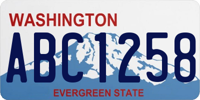 WA license plate ABC1258