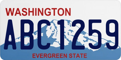 WA license plate ABC1259