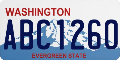 WA license plate ABC1260