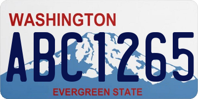 WA license plate ABC1265