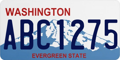 WA license plate ABC1275