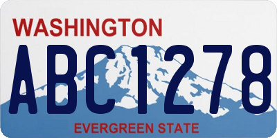 WA license plate ABC1278