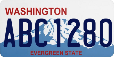 WA license plate ABC1280