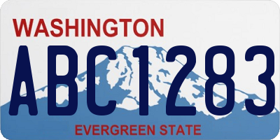 WA license plate ABC1283