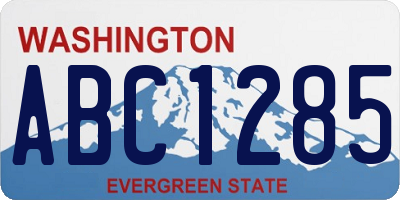 WA license plate ABC1285