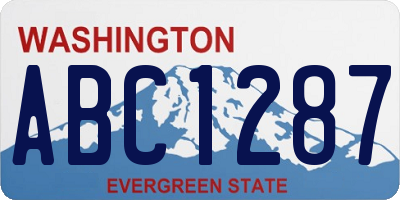 WA license plate ABC1287