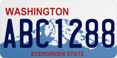WA license plate ABC1288
