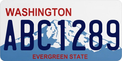 WA license plate ABC1289