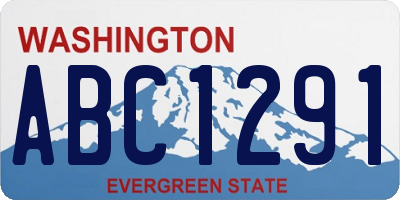WA license plate ABC1291