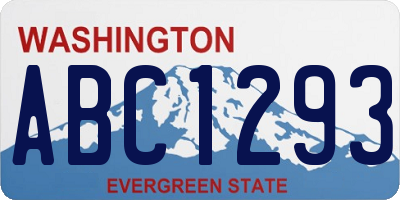 WA license plate ABC1293