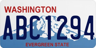 WA license plate ABC1294