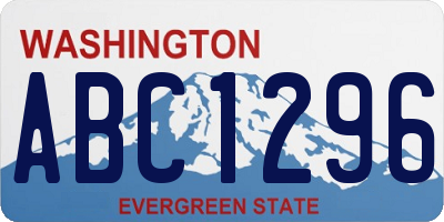WA license plate ABC1296
