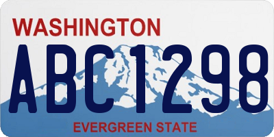WA license plate ABC1298