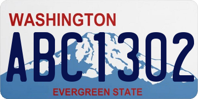 WA license plate ABC1302