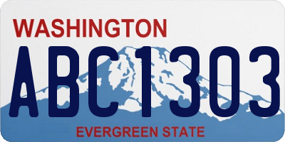 WA license plate ABC1303