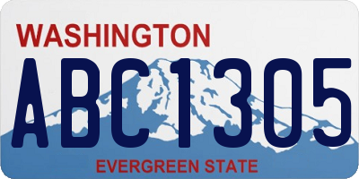 WA license plate ABC1305