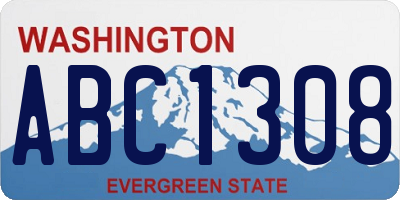 WA license plate ABC1308