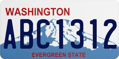 WA license plate ABC1312