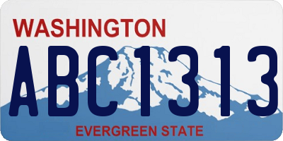 WA license plate ABC1313