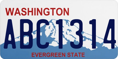 WA license plate ABC1314