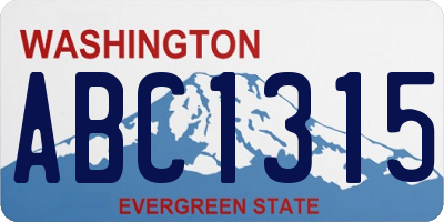 WA license plate ABC1315