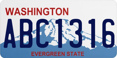 WA license plate ABC1316