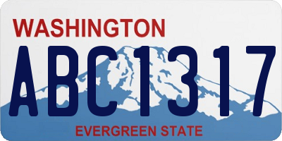 WA license plate ABC1317