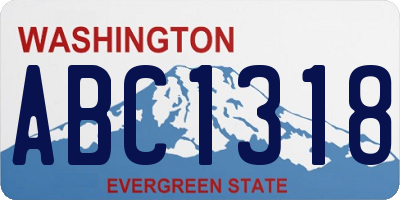 WA license plate ABC1318