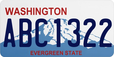 WA license plate ABC1322