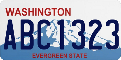 WA license plate ABC1323