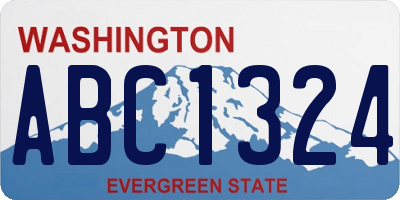 WA license plate ABC1324