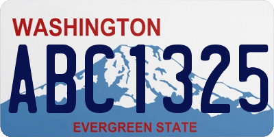 WA license plate ABC1325