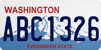 WA license plate ABC1326