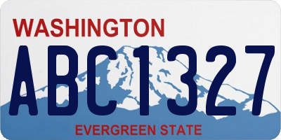 WA license plate ABC1327