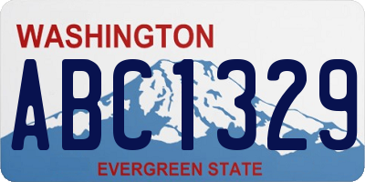 WA license plate ABC1329