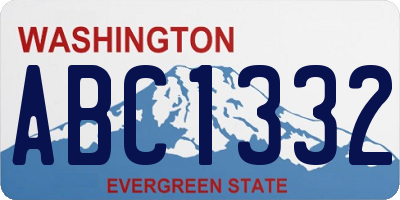WA license plate ABC1332
