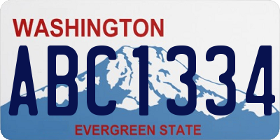 WA license plate ABC1334