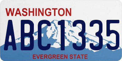 WA license plate ABC1335