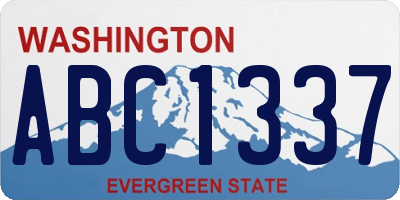 WA license plate ABC1337