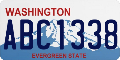 WA license plate ABC1338