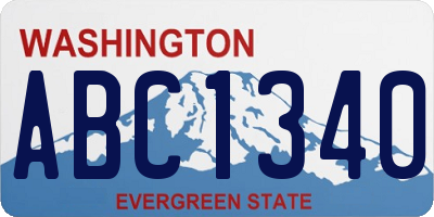 WA license plate ABC1340