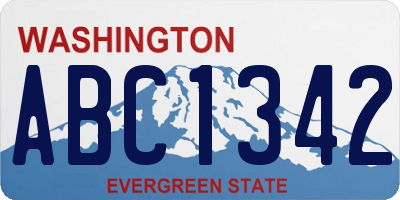 WA license plate ABC1342