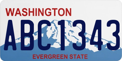 WA license plate ABC1343