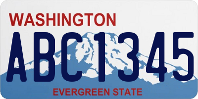WA license plate ABC1345