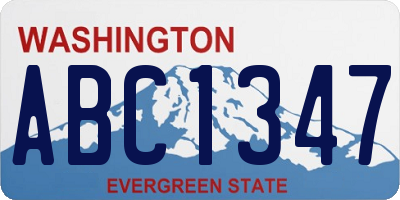 WA license plate ABC1347